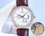 Replica Rolex Geneve Fluted Bezel Rose Gold Case Watch 41mm